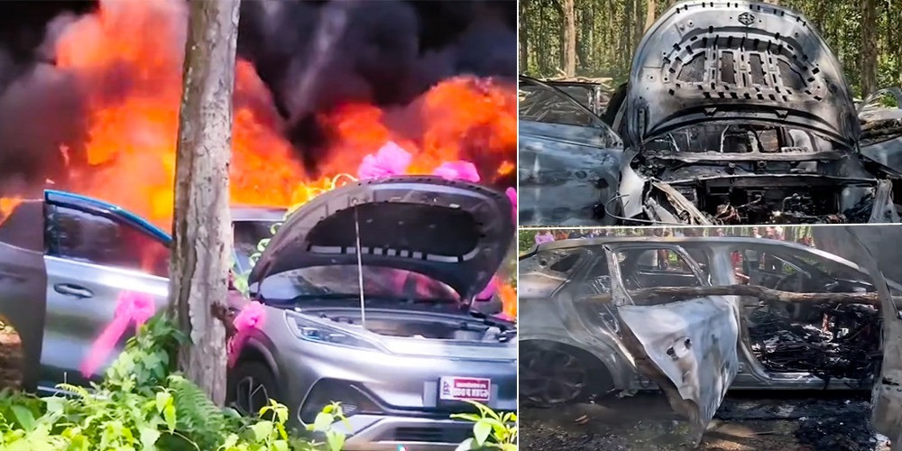 ‘Nail penetration test’ and Blade battery BYD car also catches fire